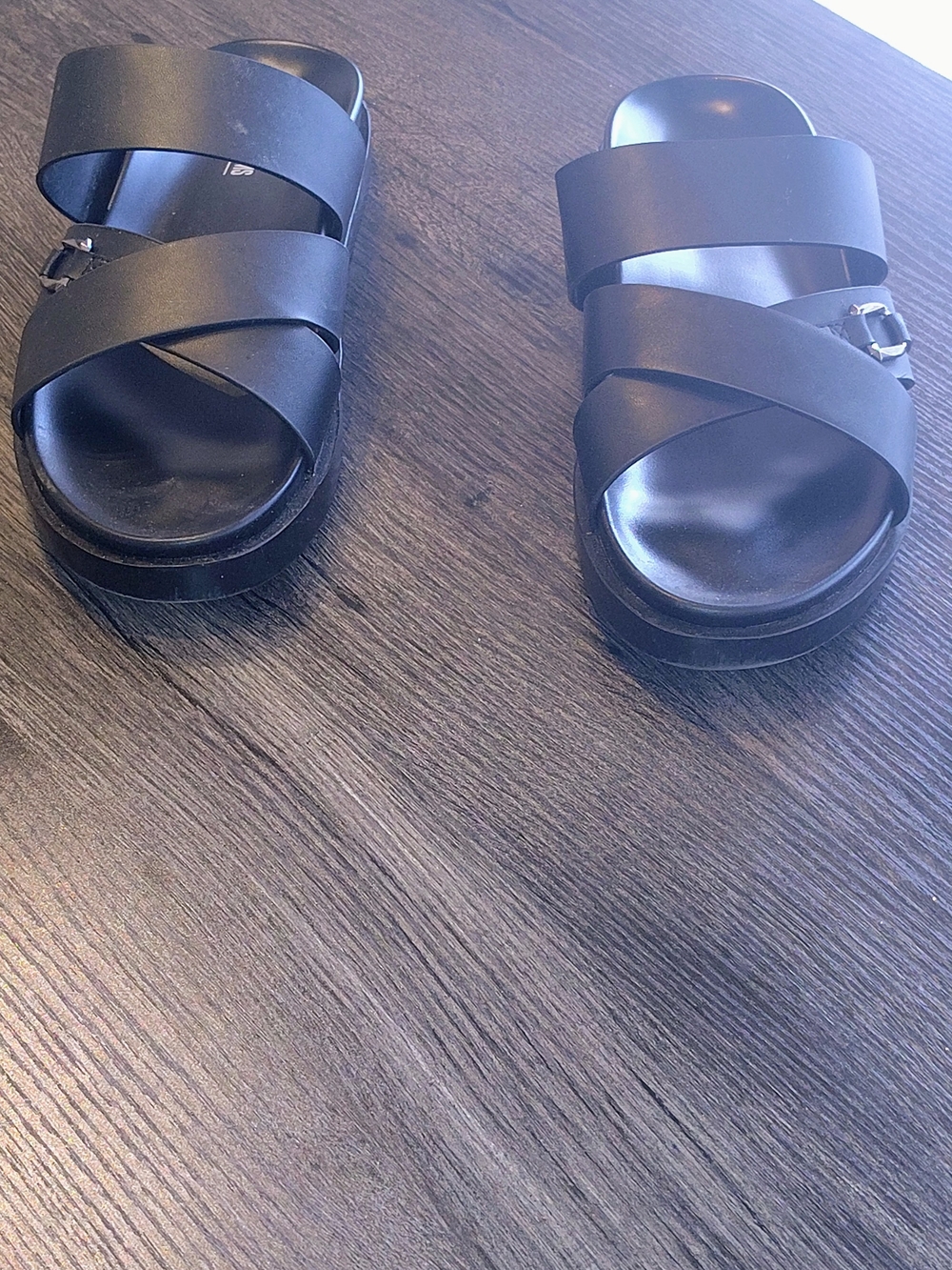 Stacy Adams Men's Black Crisscross Slide Sandals